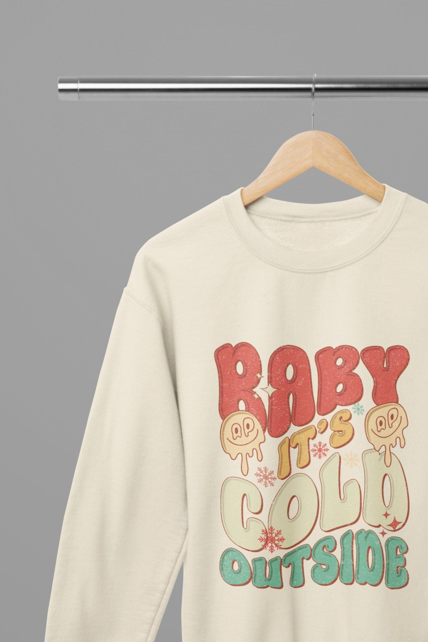 Baby it's Cold Outside Christmas T-Shirt/Sweatshirt Unisex Sand / Small / Sweatshirt gift_idea unique_gift personalised_gift