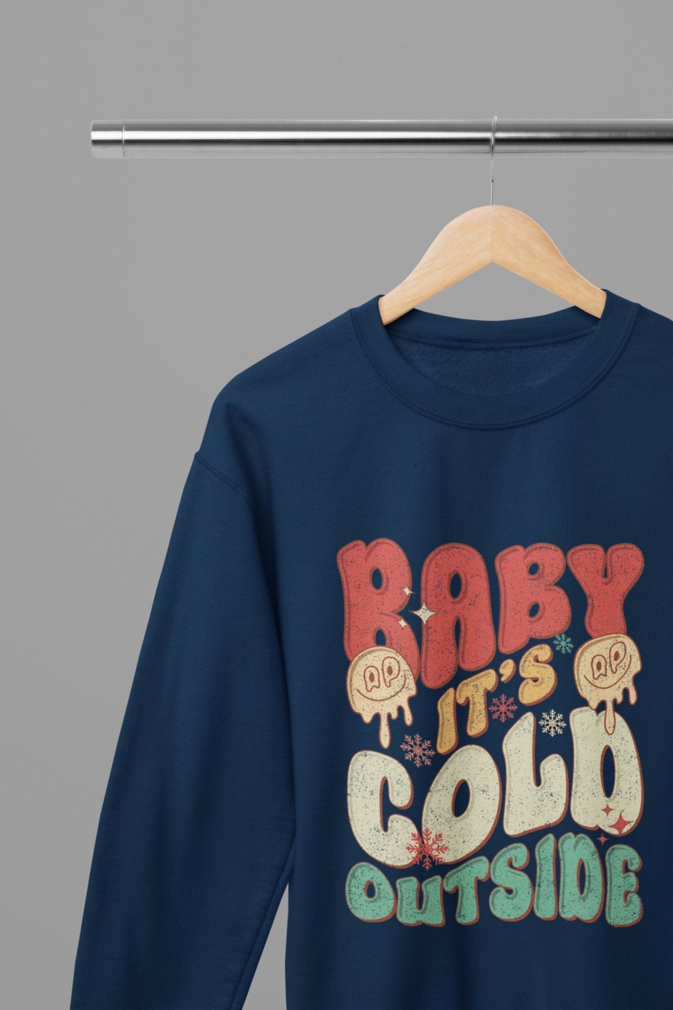 Baby it's Cold Outside Christmas T-Shirt/Sweatshirt Unisex Blue / Small / Sweatshirt gift_idea unique_gift personalised_gift