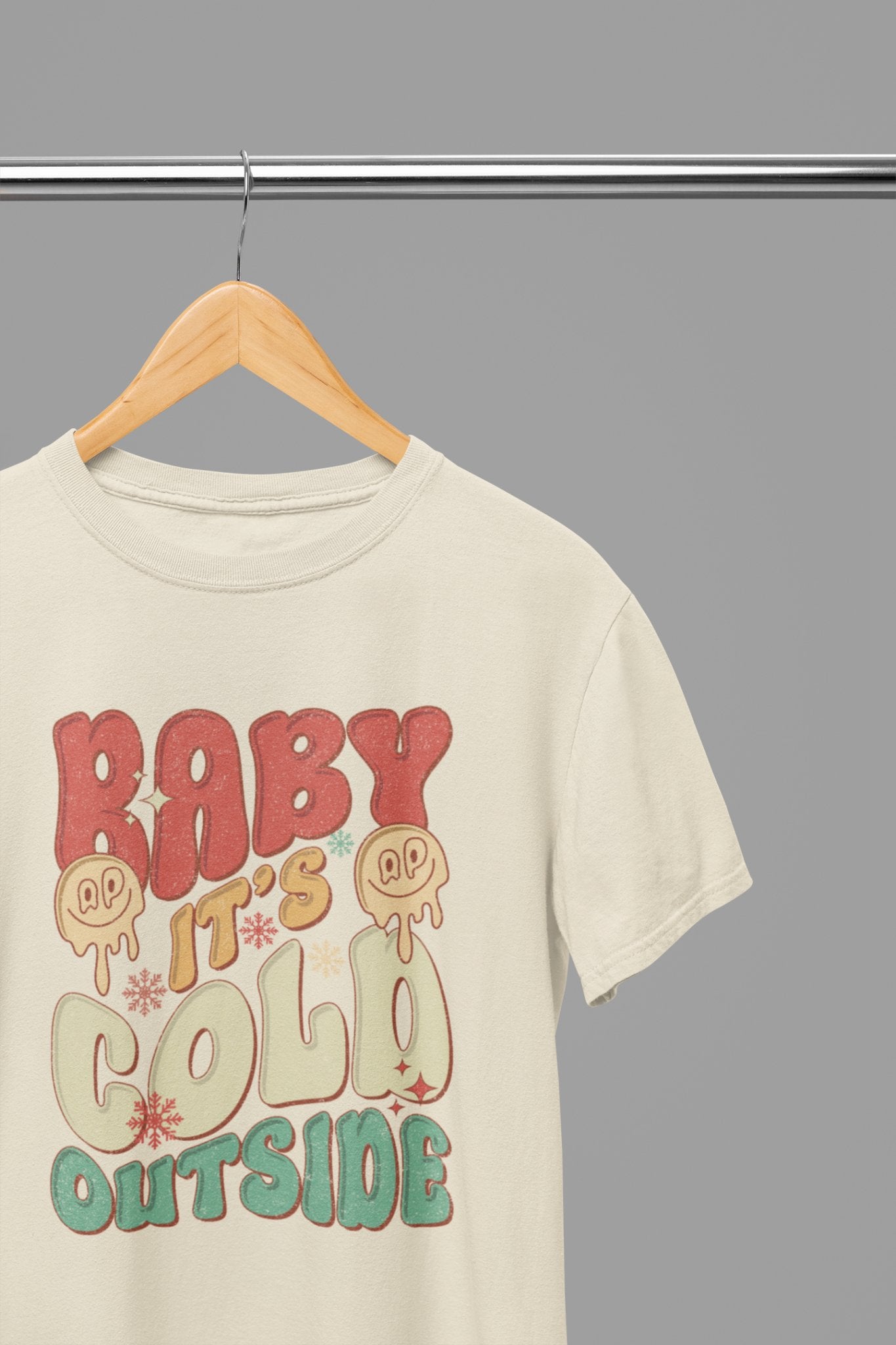 Baby It’s Cold Outside T-Shirt/Sweatshirt Unisex - Cozy Winter Shirt - Beast & Beauty Clothing LTD - Xmas Clothing - T-Shirt - small - Sand