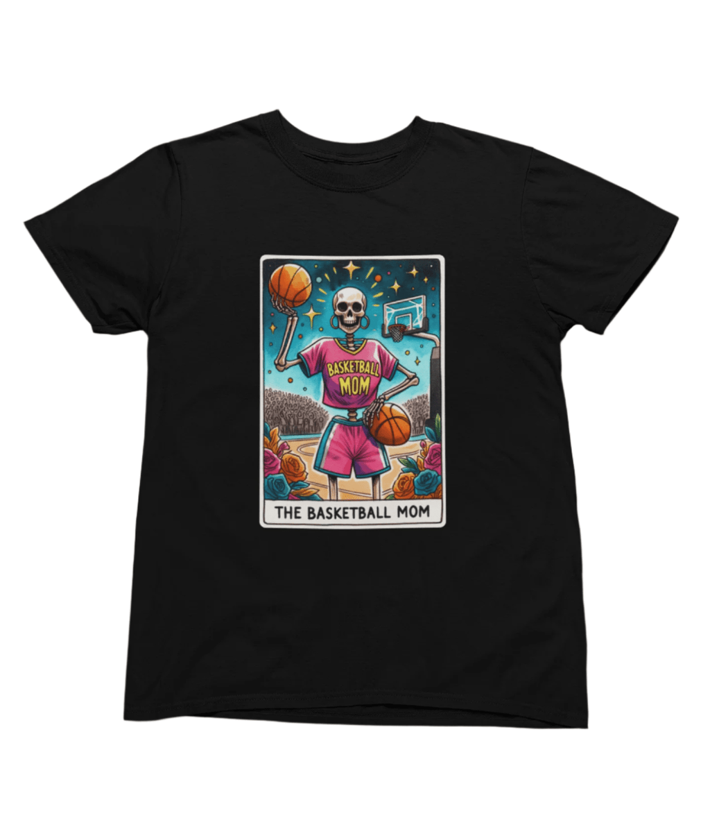 Basketball Mom Shirt | Funny Skeleton Tarot Tee or Sweatshirt for Sports Moms T-Shirt / small / Black gift_idea unique_gift personalised_gift