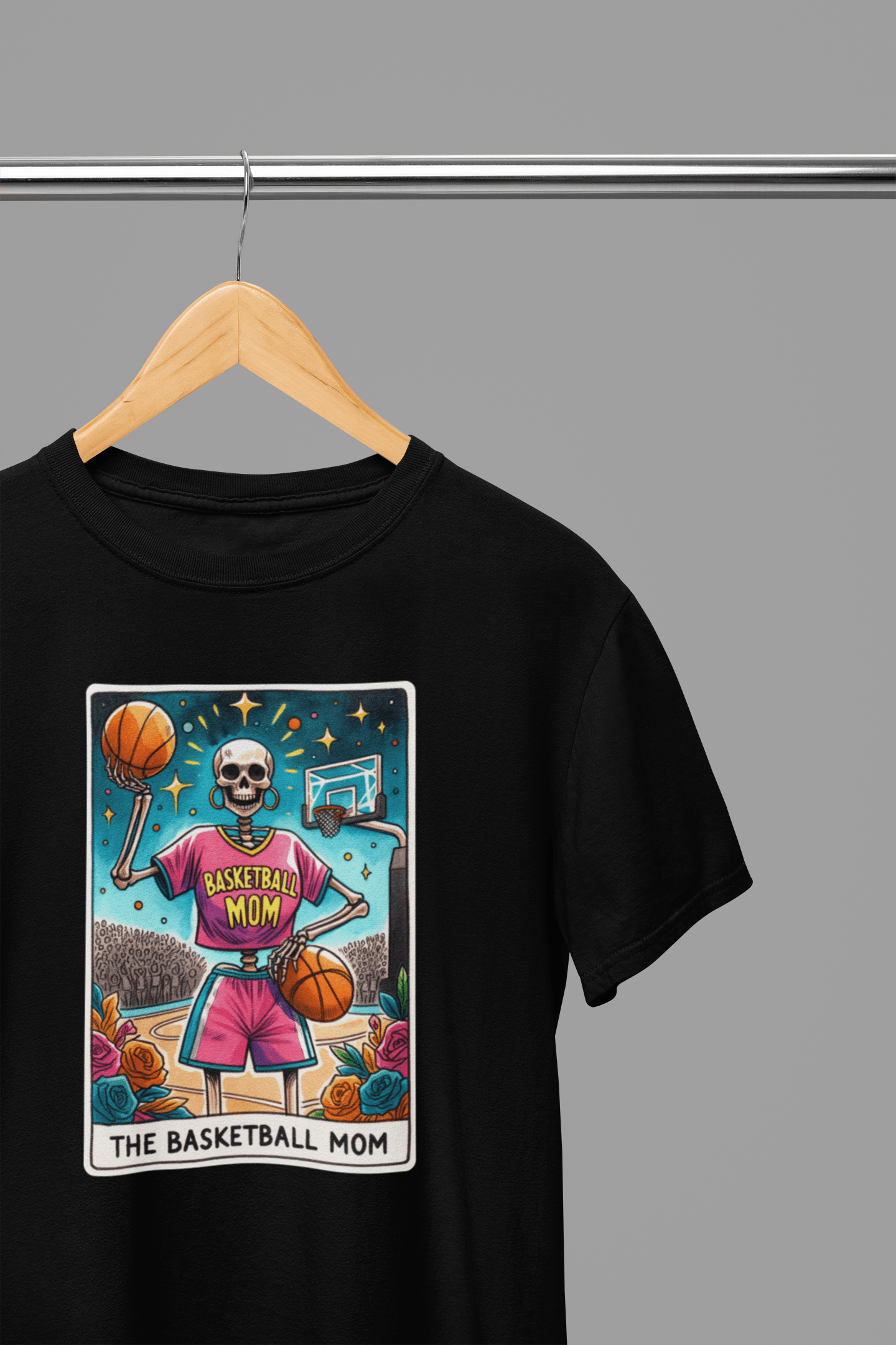 Basketball Mom Shirt | Funny Skeleton Tarot Tee or Sweatshirt for Sports Moms gift_idea unique_gift personalised_gift