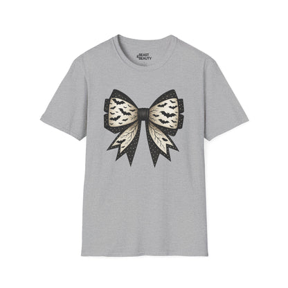 bat lace bow t-shirt sport grey t-shirt uk Halloween gift idea