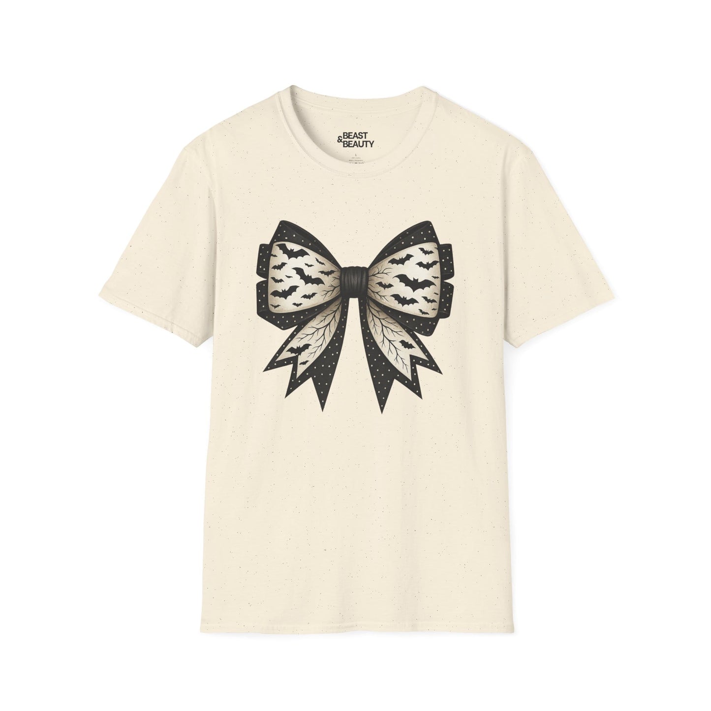 bat lace bow t-shirt natural t-shirt uk Halloween gift idea