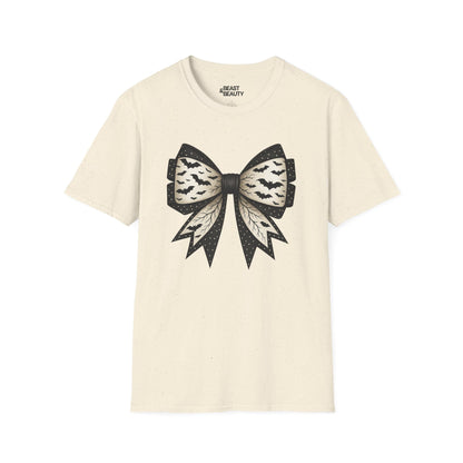 bat lace bow t-shirt natural t-shirt uk Halloween gift idea