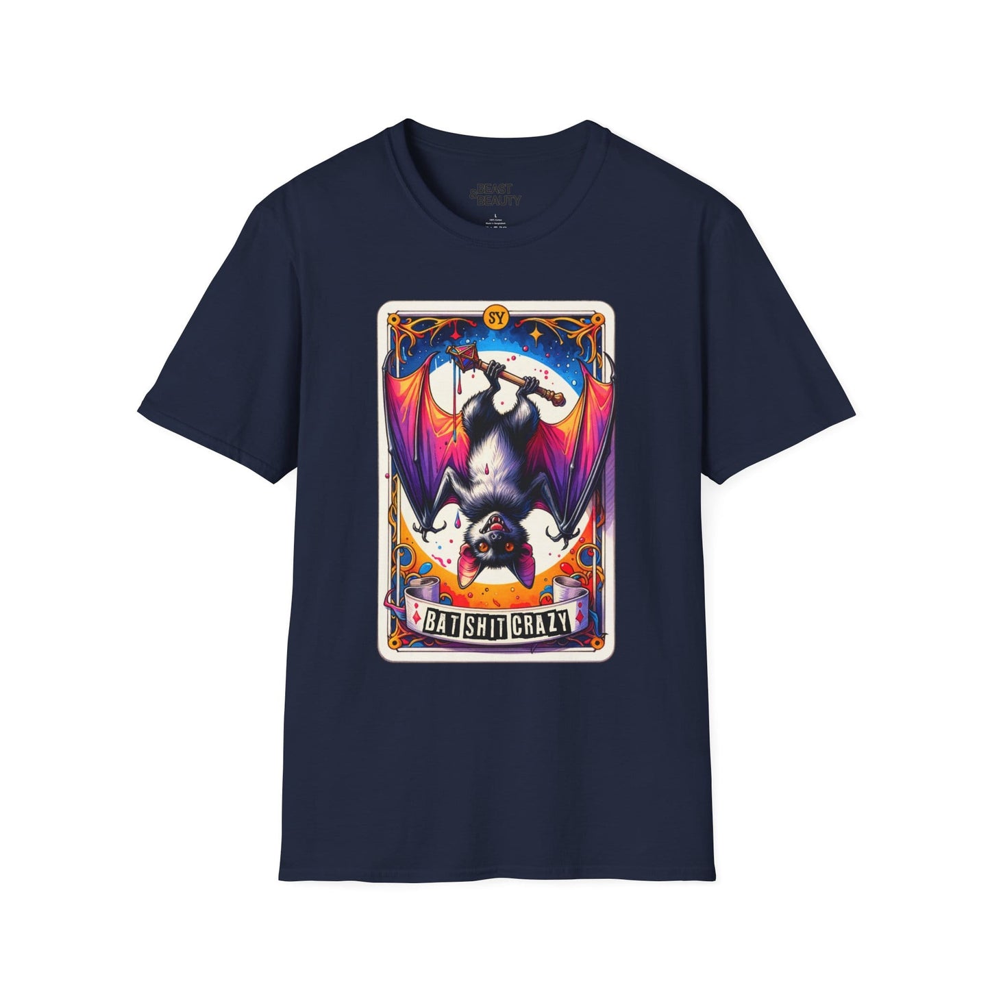 Batshit Crazy Tarot Graphic T-Shirt Navy / S gift_idea unique_gift personalised_gift