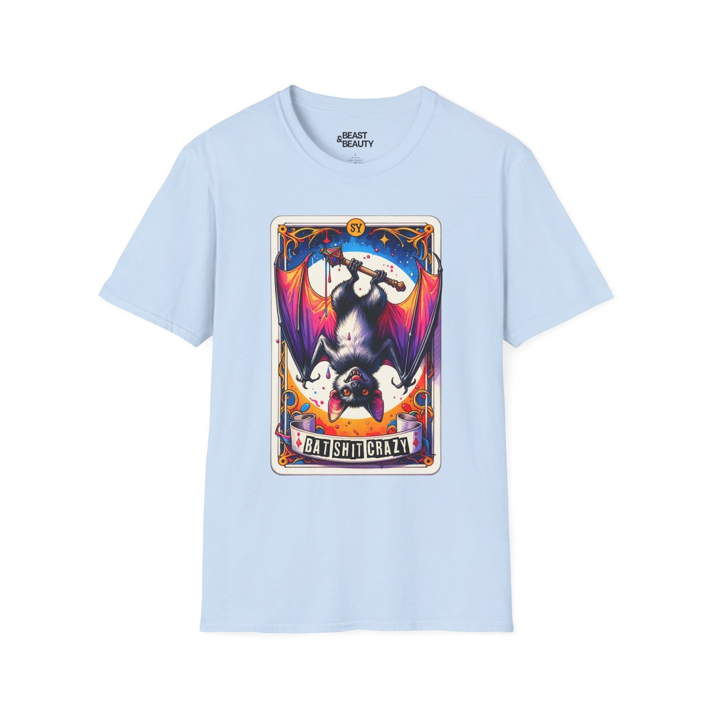 Batshit Crazy Tarot Graphic T-Shirt Light Blue / S gift_idea unique_gift personalised_gift