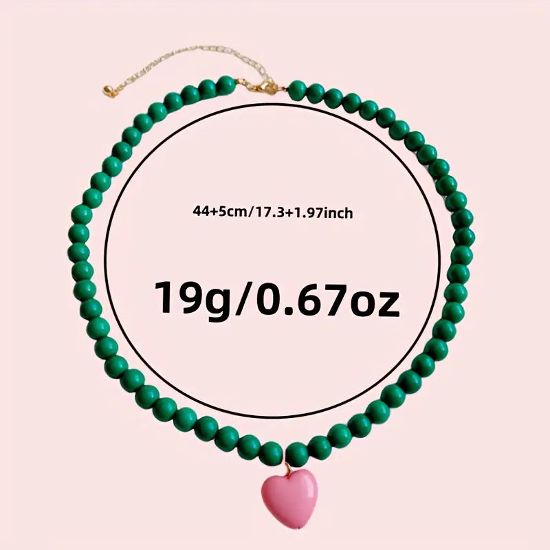 Beaded Heart Necklaces – Colourful Boho Festival Jewellery for Women