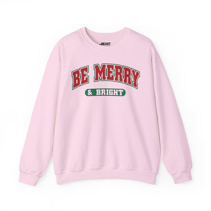 be merry & bright christmas sweatshirt light pink sweatshirt uk Christmas gift idea
