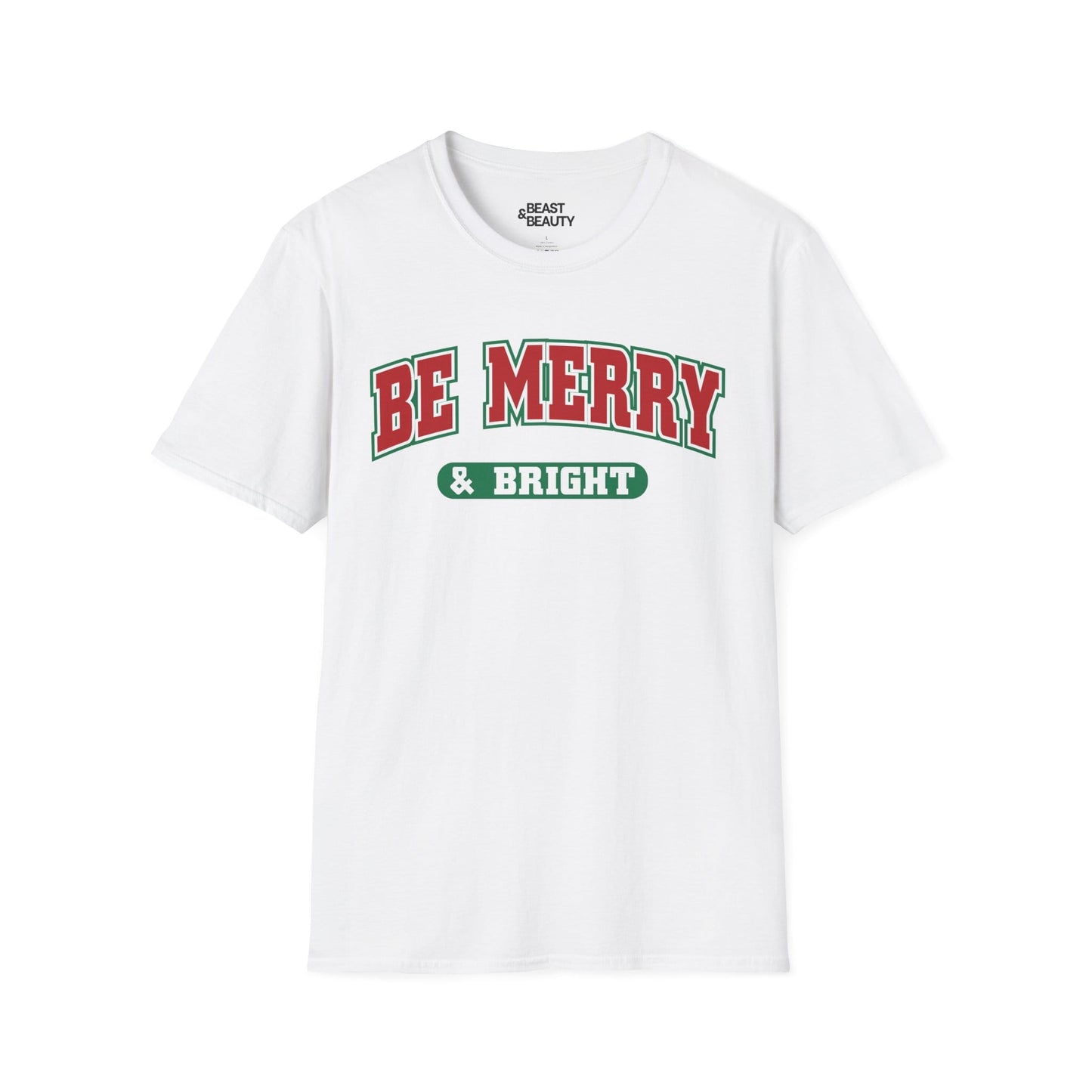 be merry & bright christmas t-shirt white t-shirt uk Christmas gift idea
