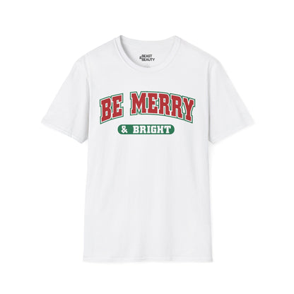 be merry & bright christmas t-shirt white t-shirt uk Christmas gift idea
