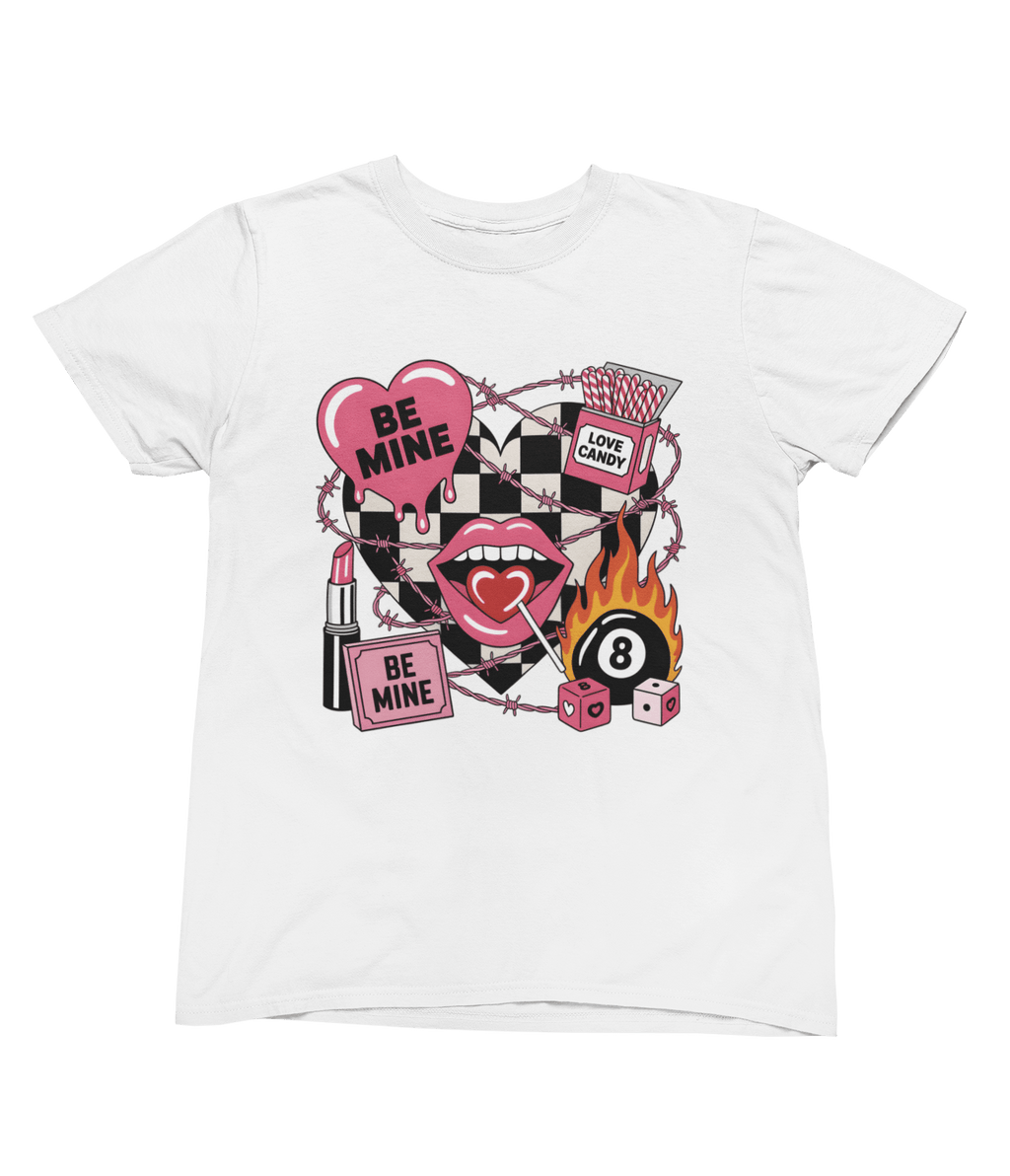 Be Mine Valentine Graphic T-Shirt & Sweatshirt Gift T-Shirt / Small / White gift_idea unique_gift personalised_gift