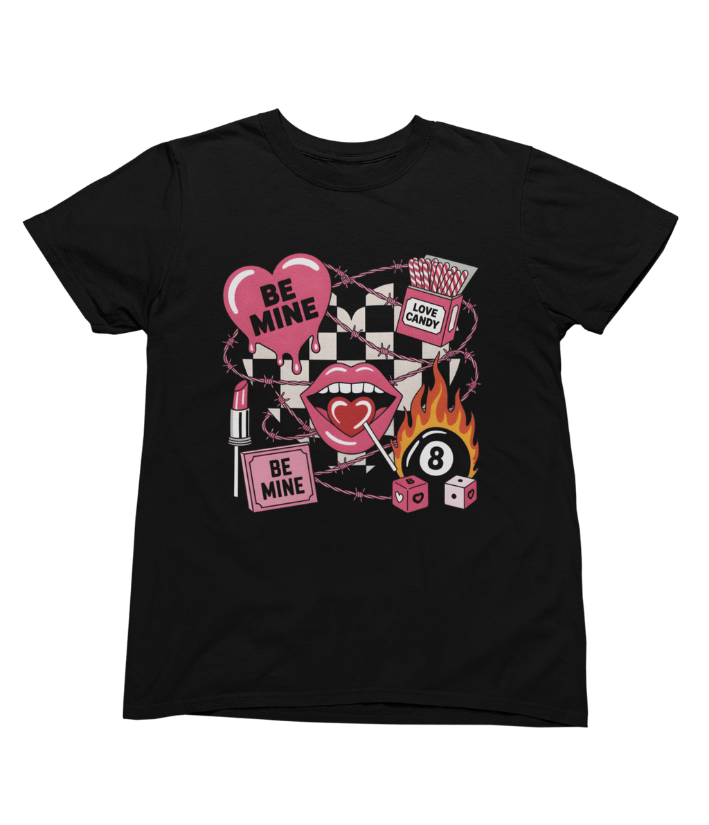 Be Mine Valentine Graphic T-Shirt & Sweatshirt Gift T-Shirt / Small / Black gift_idea unique_gift personalised_gift