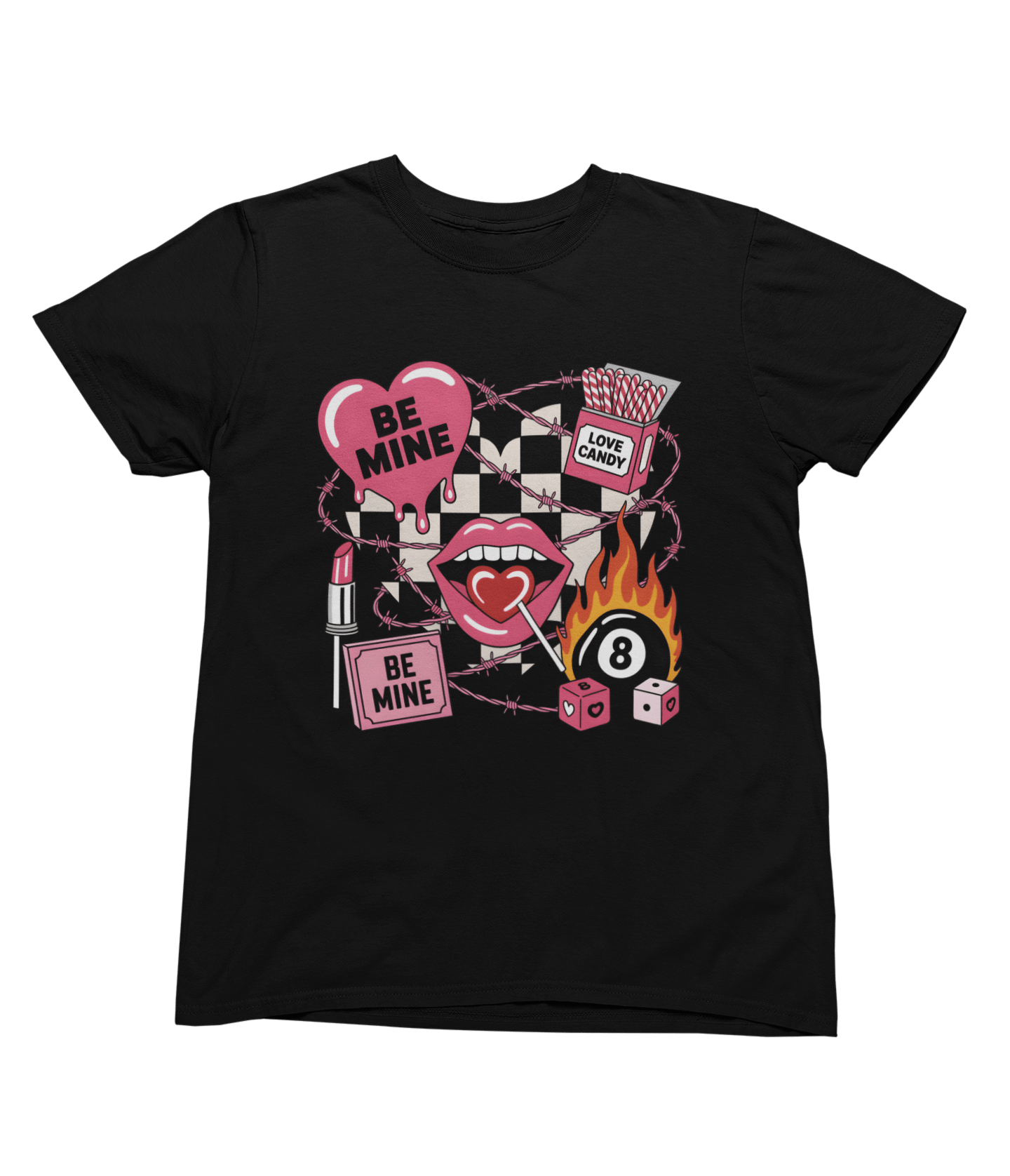 Be Mine Valentine Graphic T-Shirt & Sweatshirt Gift T-Shirt / Small / Black gift_idea unique_gift personalised_gift