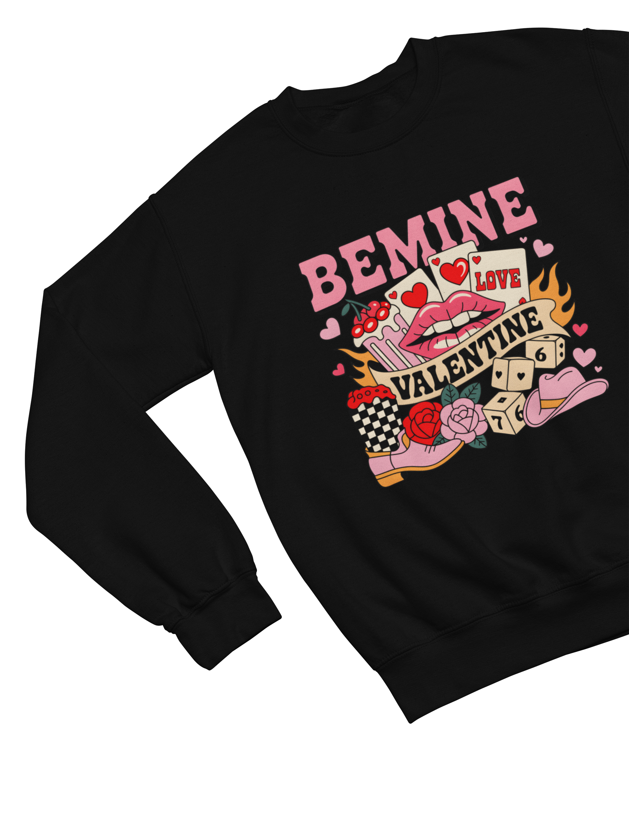 Be Mine Western Valentine Graphic T-Shirt & Sweatshirt Gift Sweatshirt / Small / Black gift_idea unique_gift personalised_gift