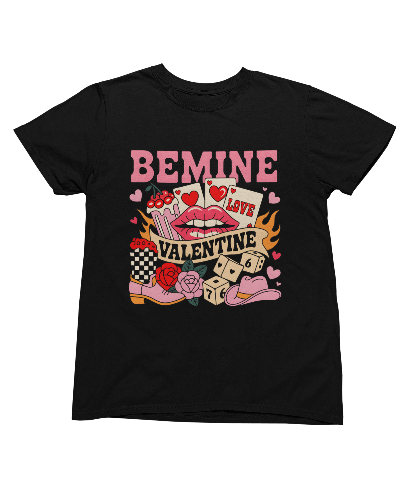 Be Mine Western Valentine Graphic T-Shirt & Sweatshirt Gift T-Shirt / Small / Black gift_idea unique_gift personalised_gift
