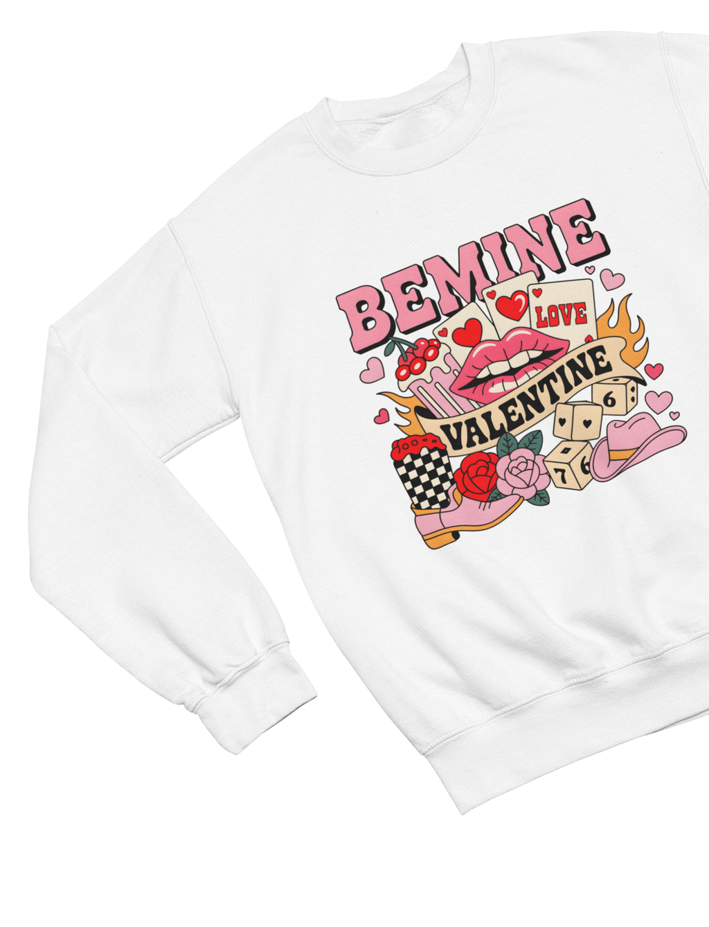 Be Mine Western Valentine Graphic T-Shirt & Sweatshirt Gift Sweatshirt / Small / White gift_idea unique_gift personalised_gift