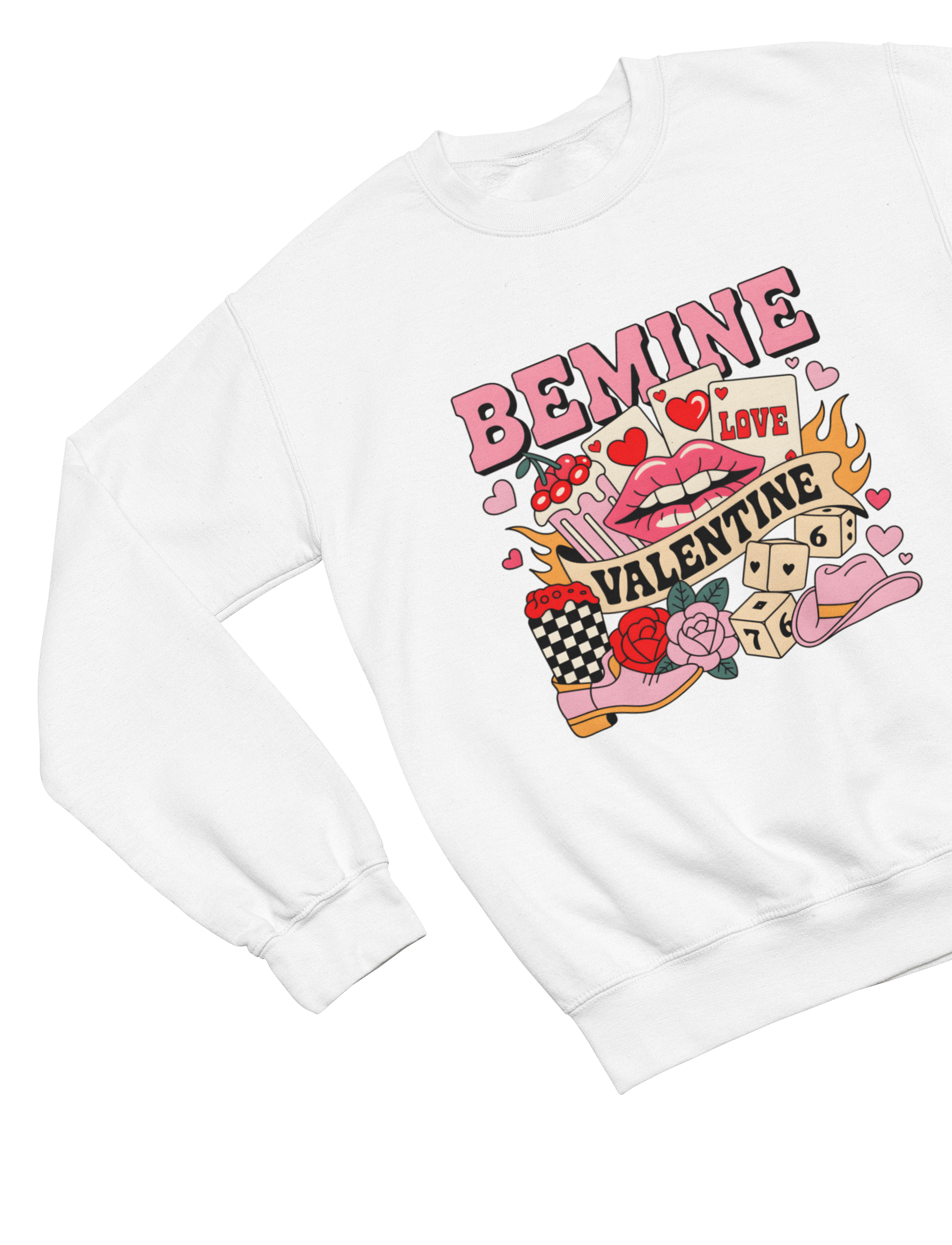 Be Mine Western Valentine Graphic T-Shirt & Sweatshirt Gift Sweatshirt / Small / White gift_idea unique_gift personalised_gift