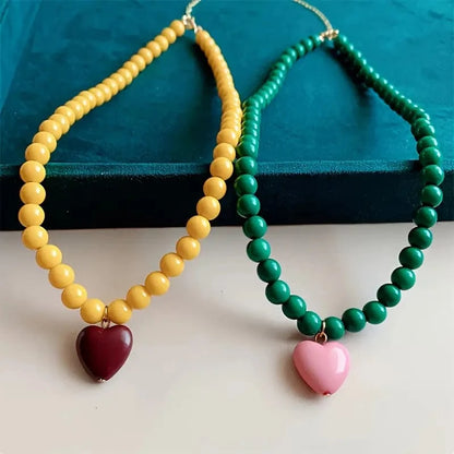 Beaded Heart Necklaces – Colourful Boho Festival Jewellery for Women gift_idea unique_gift personalised_gift