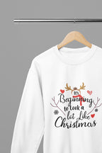 Beginning to Look a Lot Like Xmas T-Shirt/Sweatshirt Unisex - Festive Christmas Shirt Sweatshirt / small / White gift_idea unique_gift personalised_gift