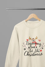Beginning To Look Alot Like Christmas T-Shirt/Sweatshirt Unisex Sand / Small / Sweatshirt gift_idea unique_gift personalised_gift