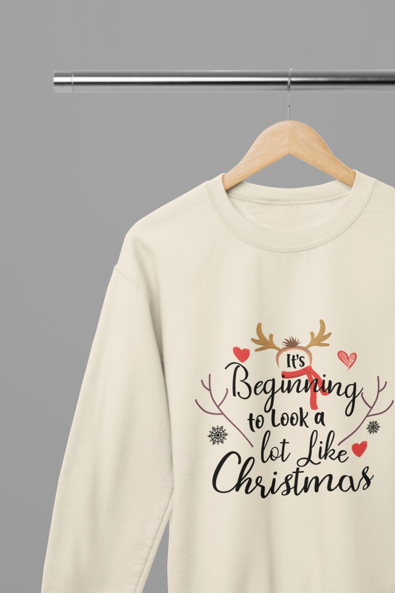 Beginning To Look Alot Like Christmas T-Shirt/Sweatshirt Unisex - Beast & Beauty Clothing LTD - Halloween - Sand - Small - Sweatshirt
