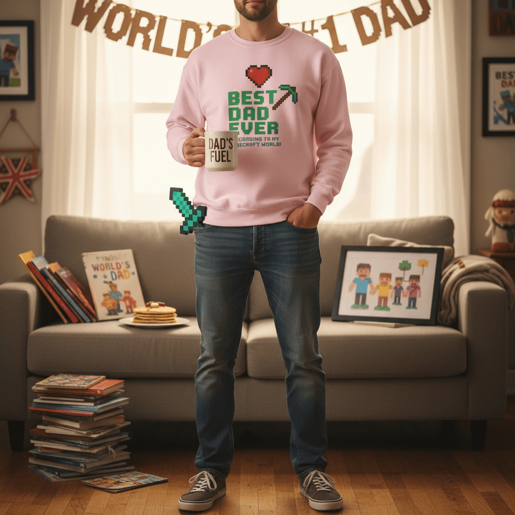Best Dad Ever According To My Minecraft World Sweatshirt gift_idea unique_gift personalised_gift