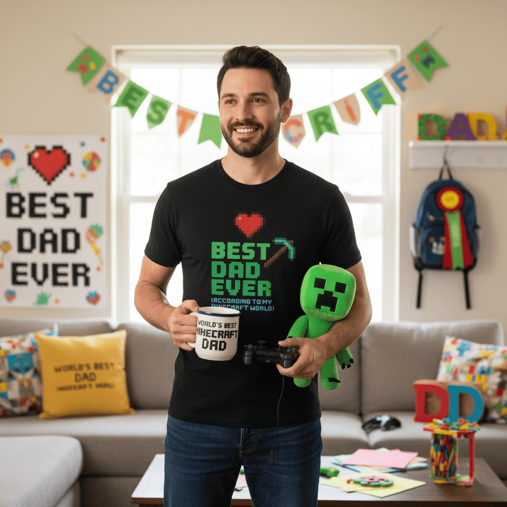 Best Dad Ever According To My Minecraft World T-Shirt gift_idea unique_gift personalised_gift