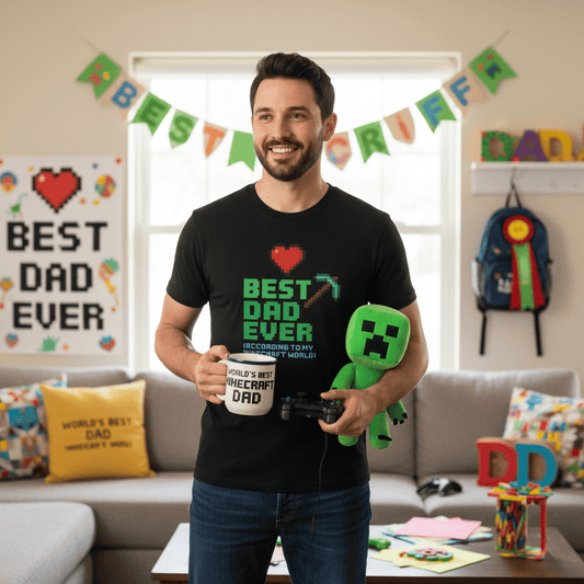 Best Dad Ever According To My Minecraft World T-Shirt gift_idea unique_gift personalised_gift
