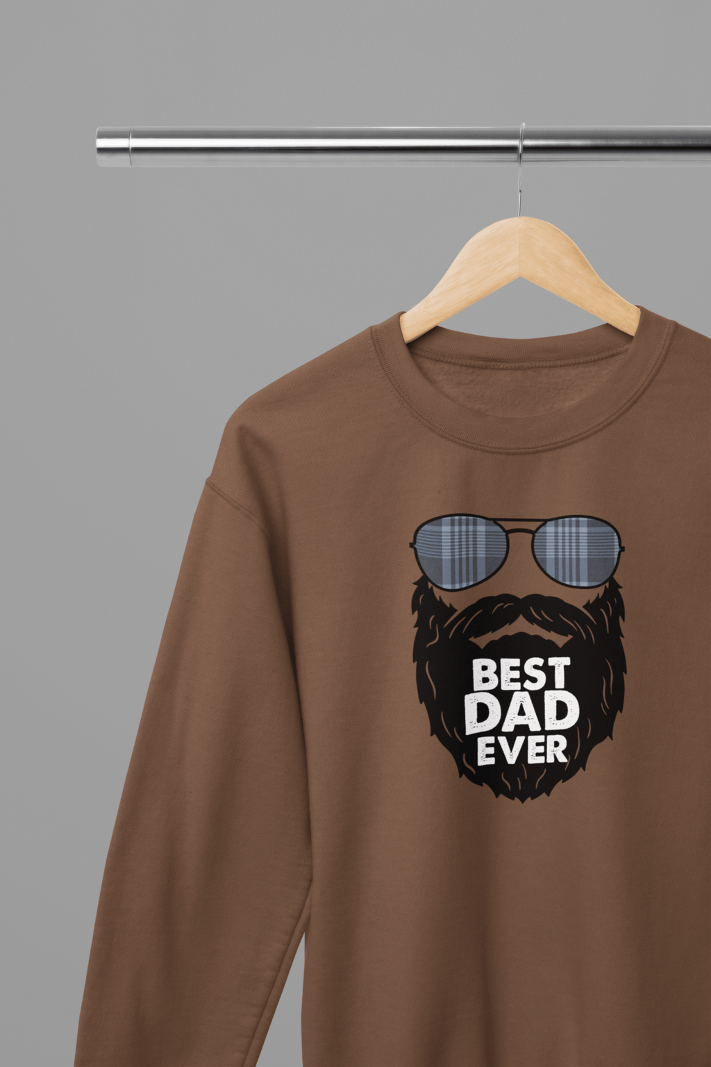 Best Dad Ever Father's Day T-Shirt/Sweatshirt Sweatshirt / Small / Brown gift_idea unique_gift personalised_gift