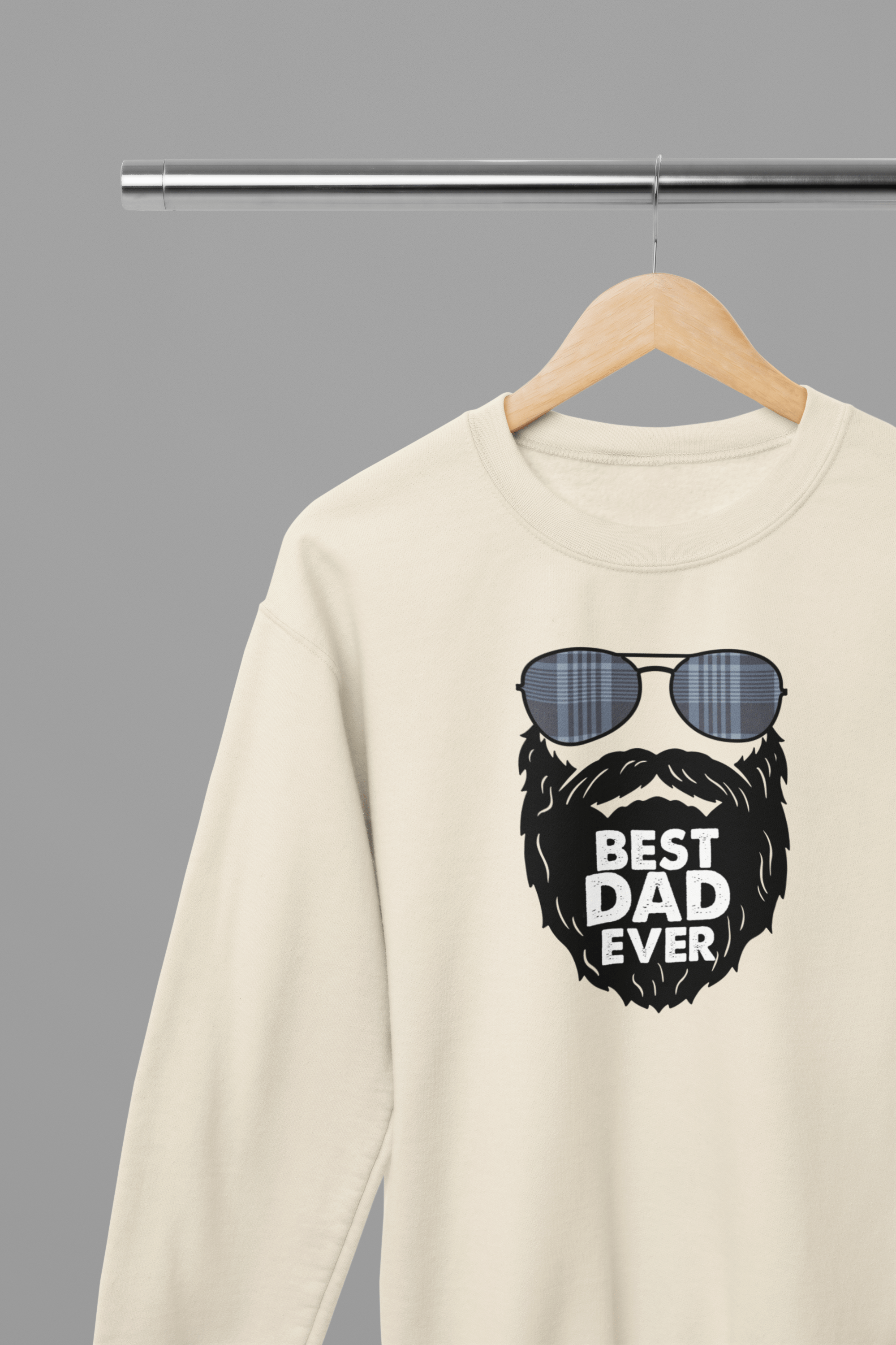 Best Dad Ever Father's Day T-Shirt/Sweatshirt Sweatshirt / Small / Sand gift_idea unique_gift personalised_gift