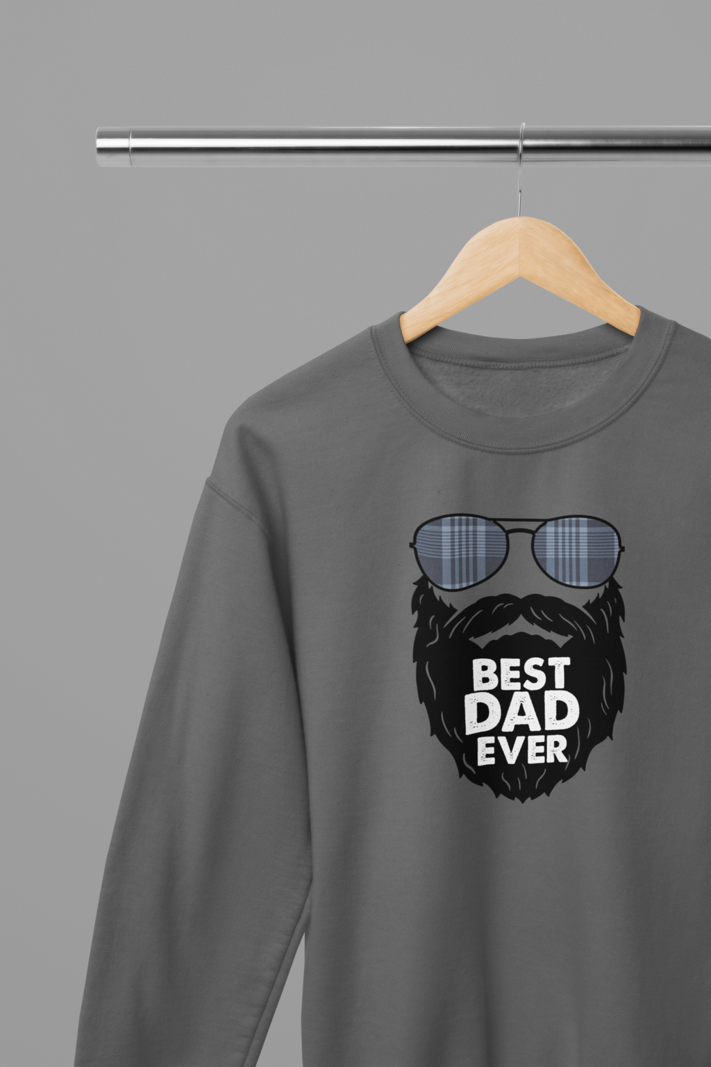 Best Dad Ever Father's Day T-Shirt/Sweatshirt Sweatshirt / Small / Grey gift_idea unique_gift personalised_gift