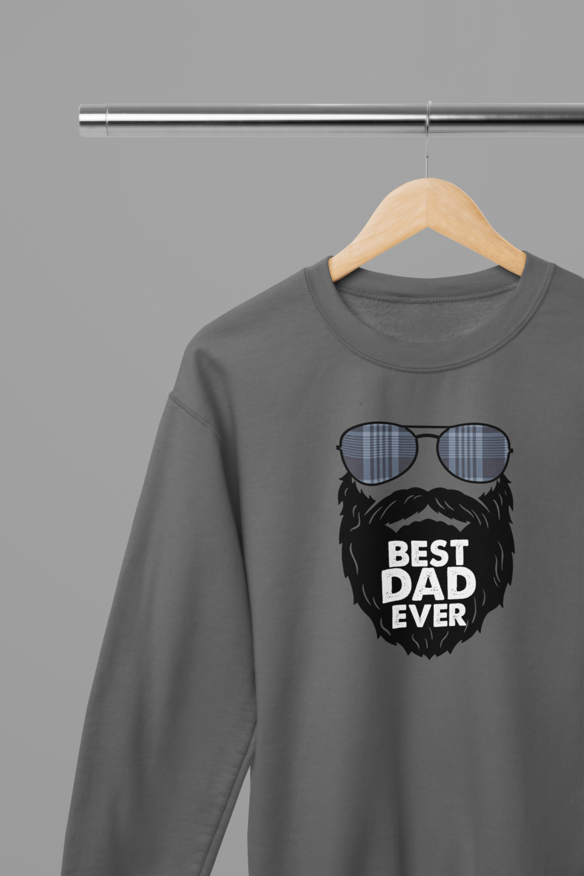 Best Dad Ever Father's Day T-Shirt/Sweatshirt Sweatshirt / Small / Grey gift_idea unique_gift personalised_gift