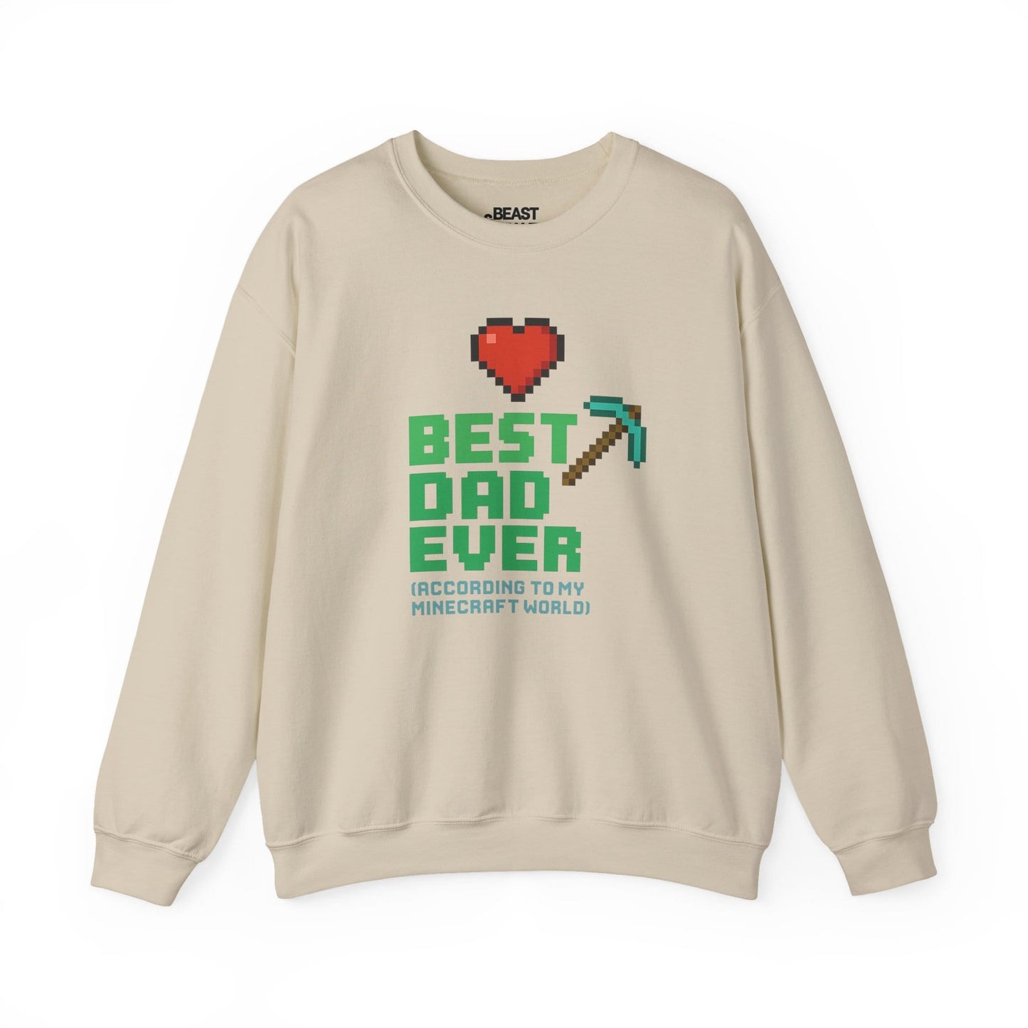 best dad ever according to my minecraft world sweatshirt sand sweatshirt uk Father's Day gift idea