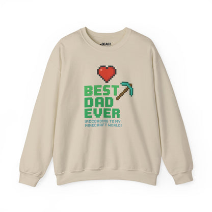 best dad ever according to my minecraft world sweatshirt sand sweatshirt uk Father's Day gift idea
