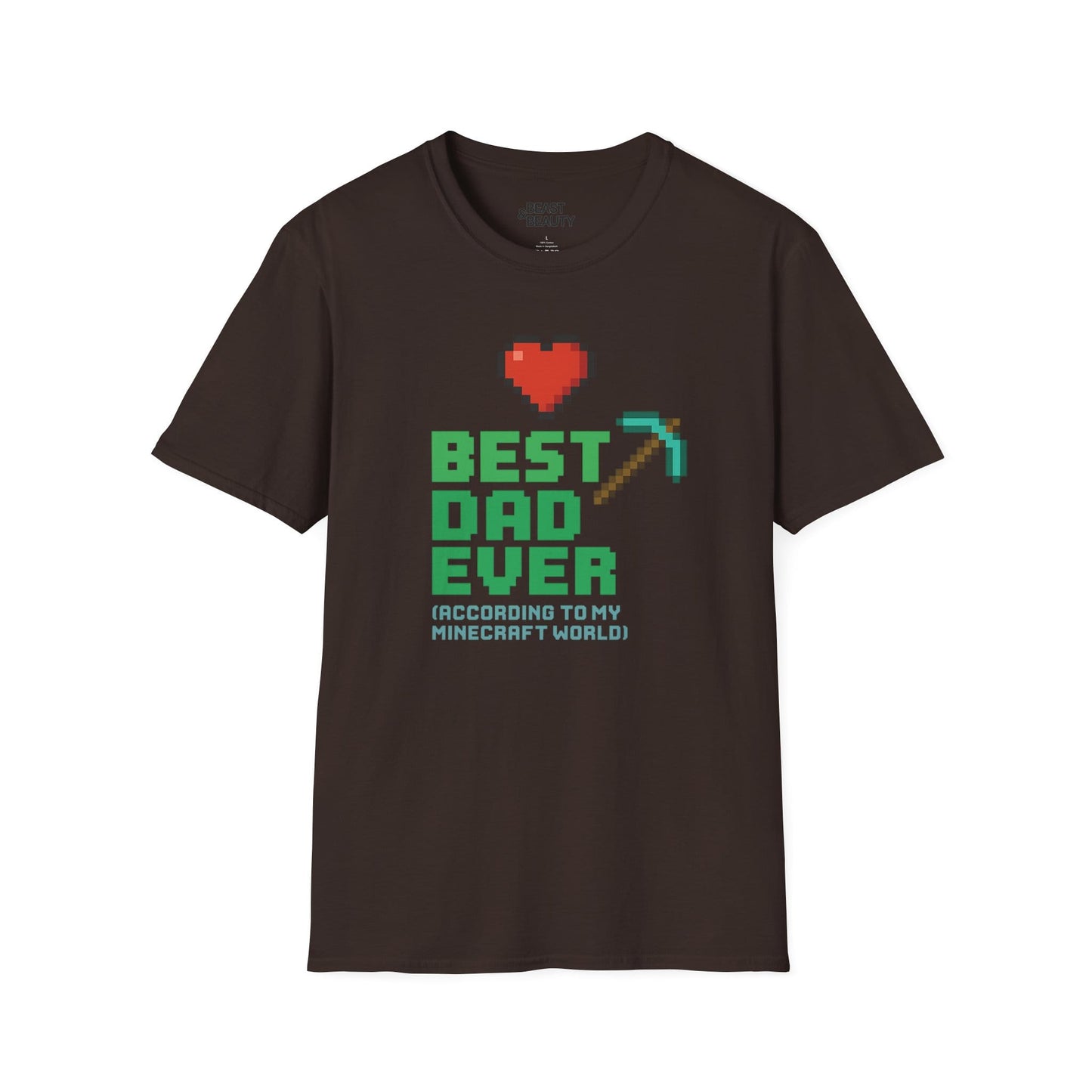 best dad ever according to my minecraft world t-shirt dark chocolate t-shirt uk Father's Day gift idea