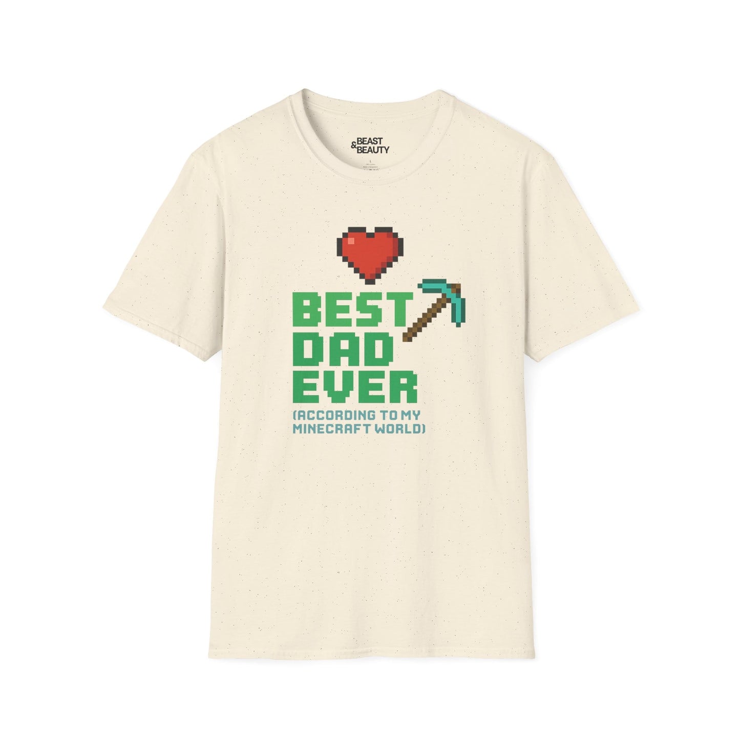 best dad ever according to my minecraft world t-shirt natural t-shirt uk Father's Day gift idea