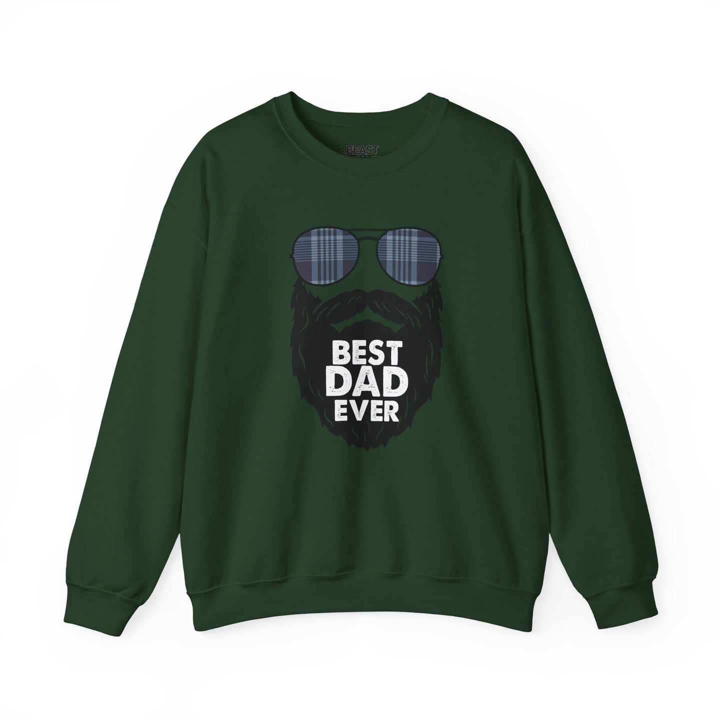 best dad ever sweatshirt funny bearded dad gift sizes s-5xl forest green sweatshirt uk Christmas gift idea