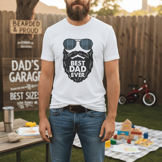 Best Dad Ever T-Shirt | Funny Bearded Dad Gift Tee | Sizes S-3XL gift_idea unique_gift personalised_gift