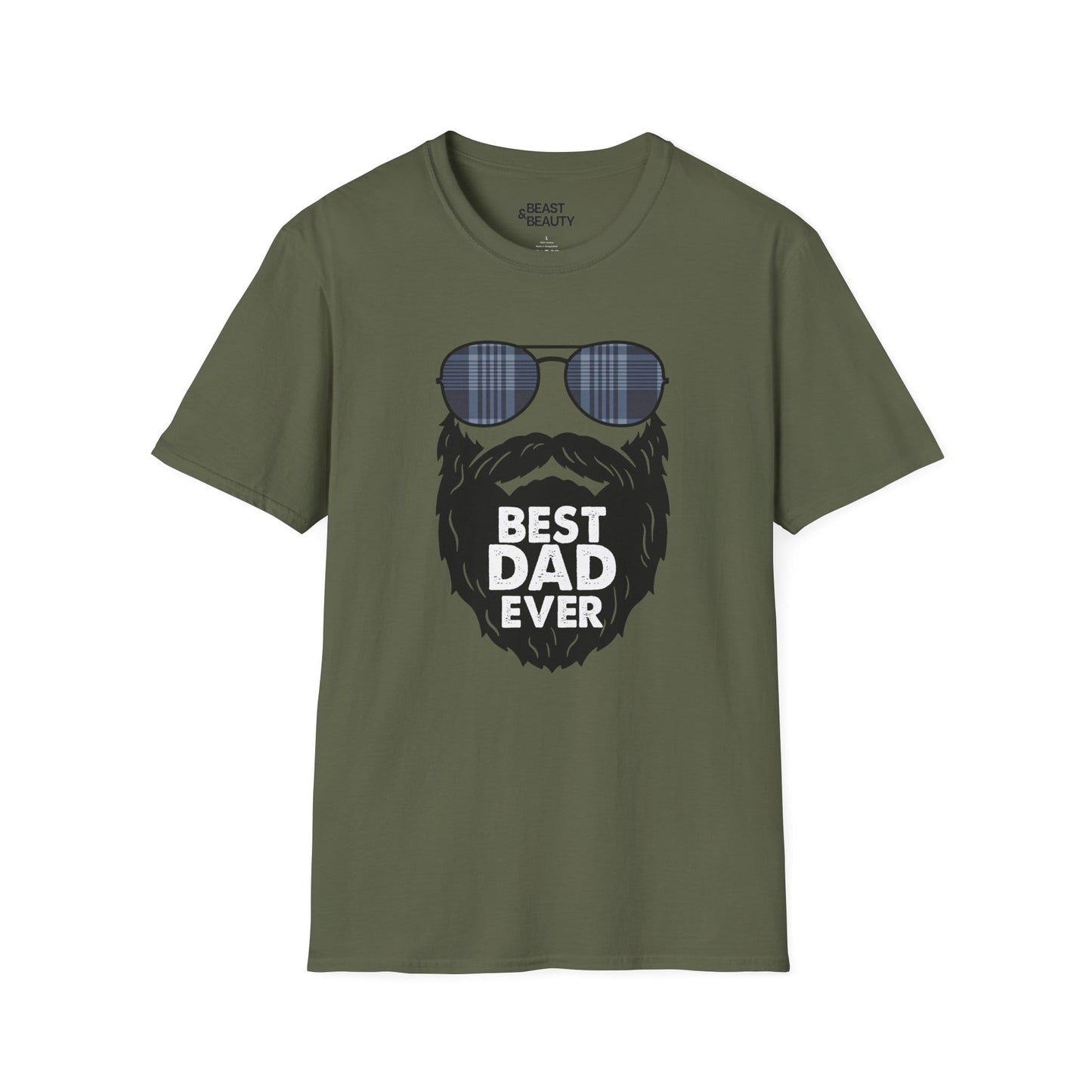 best dad ever t-shirt funny bearded dad gift tee sizes s-3xl military green t-shirt uk Christmas gift idea