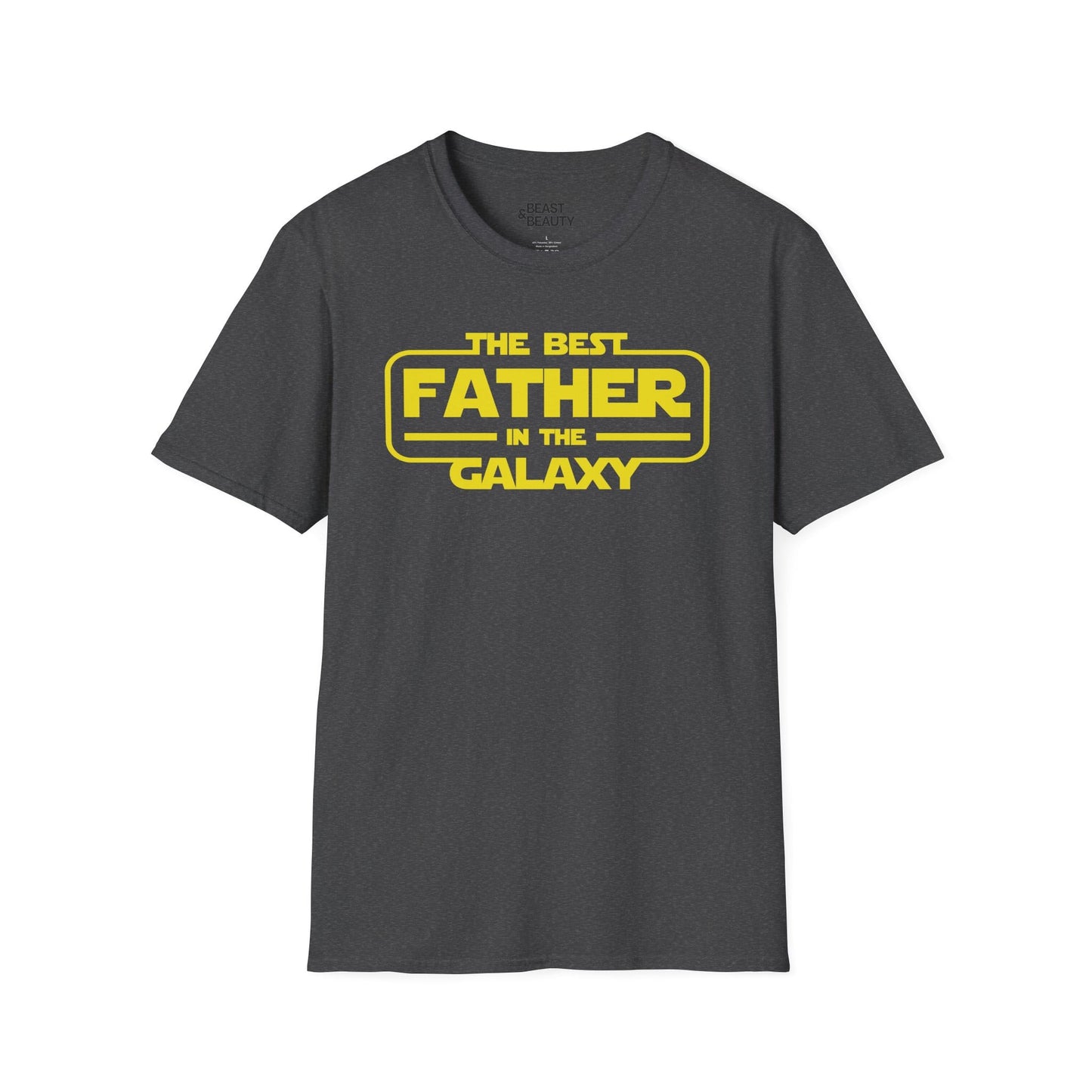 best father in the galaxy t shirt funny dad gift tee dark heather t-shirt uk Father's Day gift idea