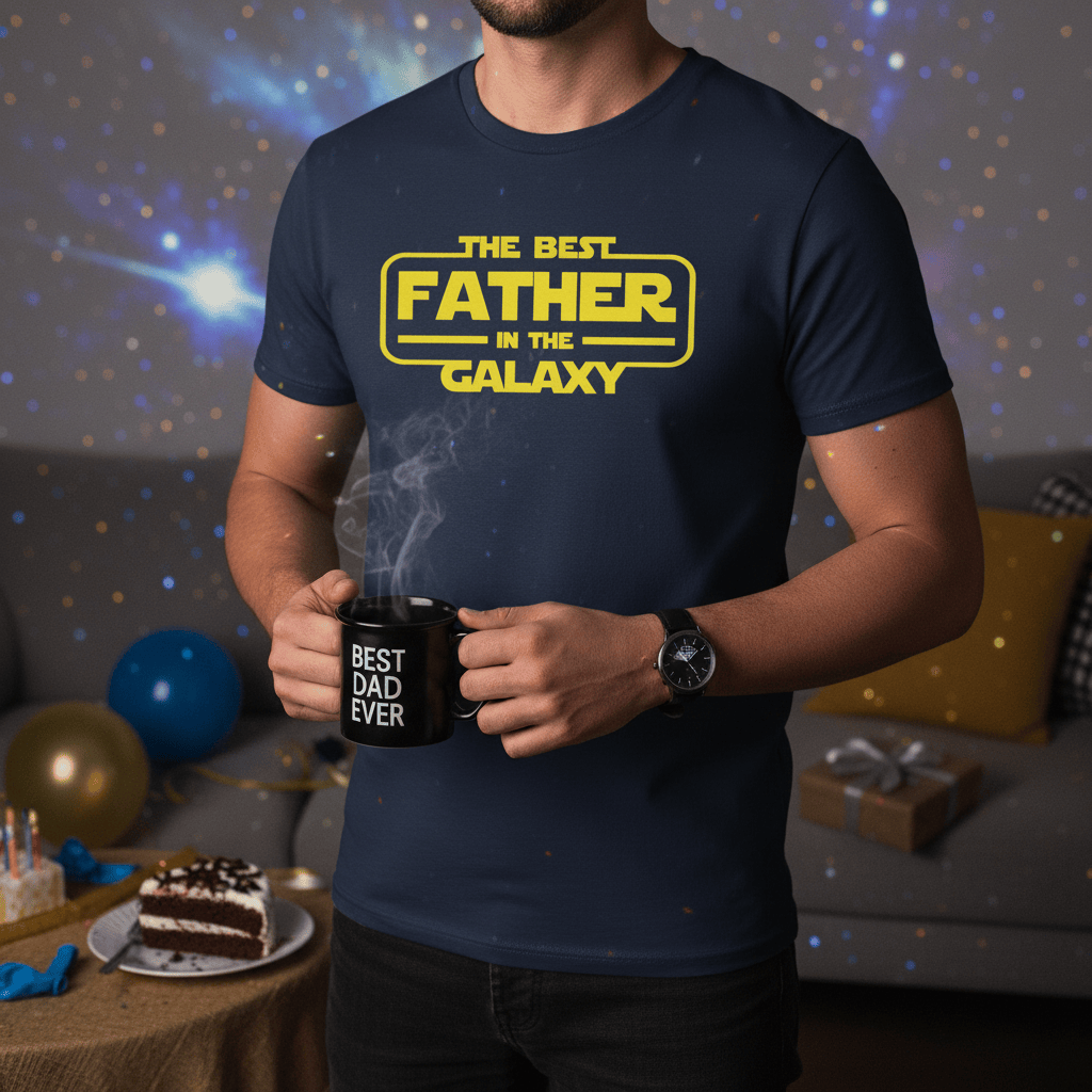 Best Father in the Galaxy T Shirt – Funny Dad Gift Tee gift_idea unique_gift personalised_gift