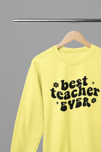 Best Teacher Ever Bubble Sweatshirt small / Yellow gift_idea unique_gift personalised_gift