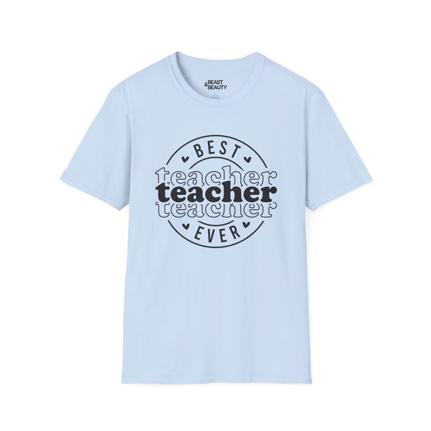 Best Teacher Ever Graphic T-Shirt Light Blue / S gift_idea unique_gift personalised_gift