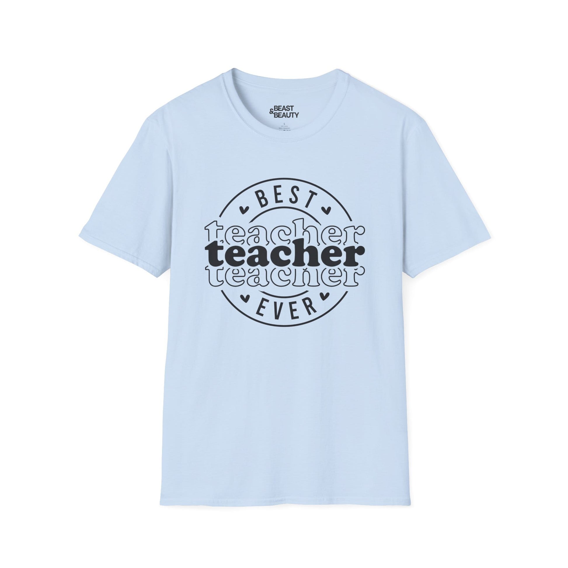 Best Teacher Ever Graphic T-Shirt Light Blue / S gift_idea unique_gift personalised_gift