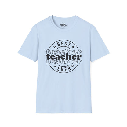 Best Teacher Ever Graphic T-Shirt Light Blue / S gift_idea unique_gift personalised_gift