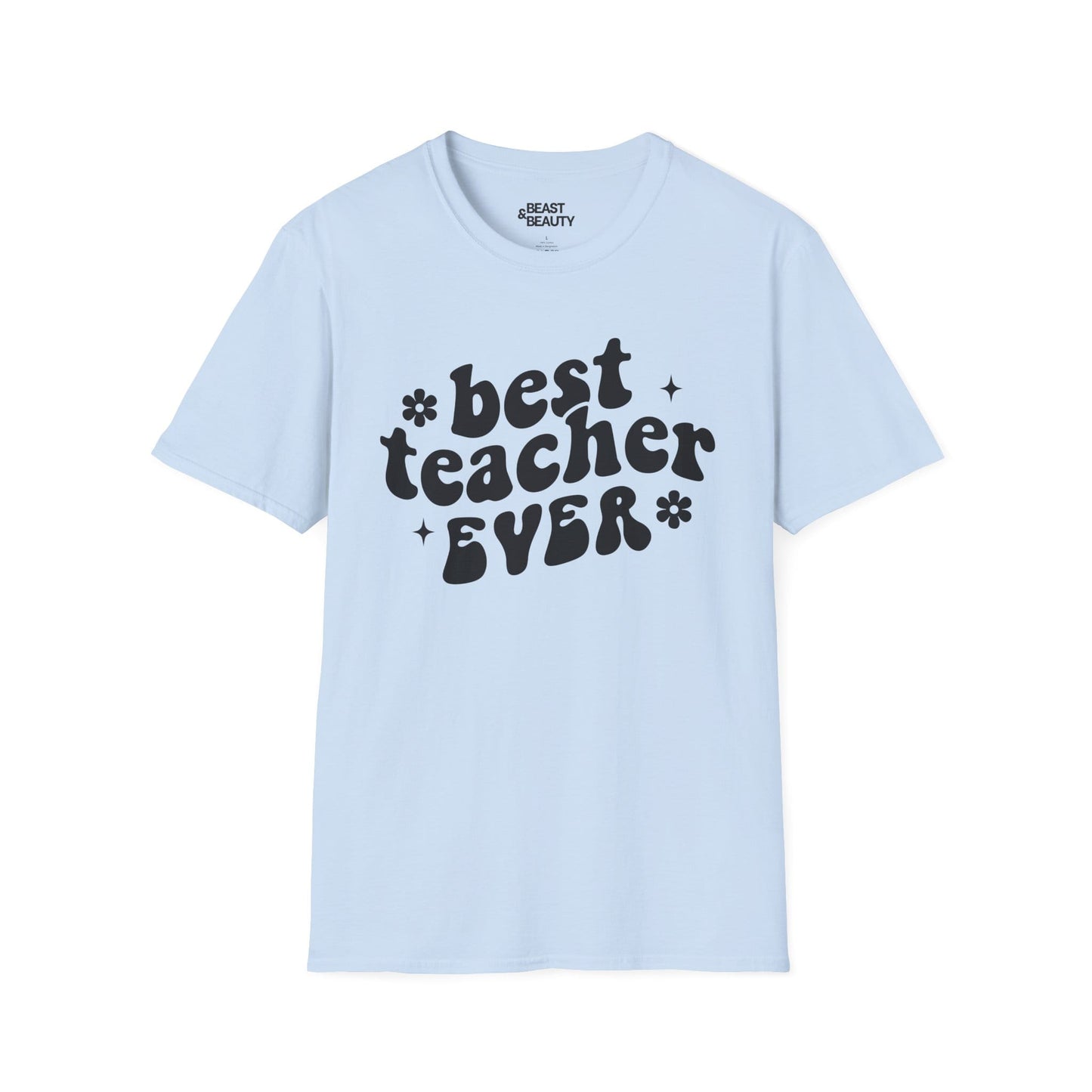 Best Teacher Ever Retro Style T-Shirt Light Blue / S gift_idea unique_gift personalised_gift
