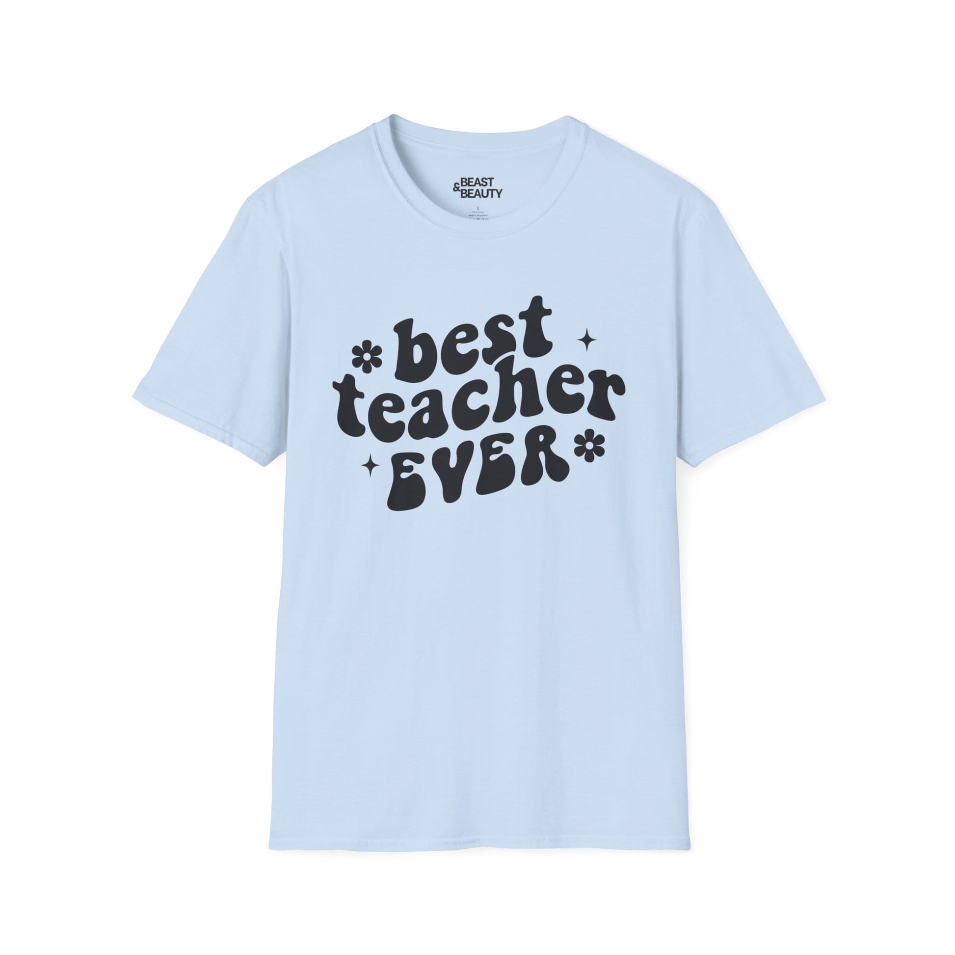 Best Teacher Ever Retro Style T-Shirt Light Blue / S gift_idea unique_gift personalised_gift