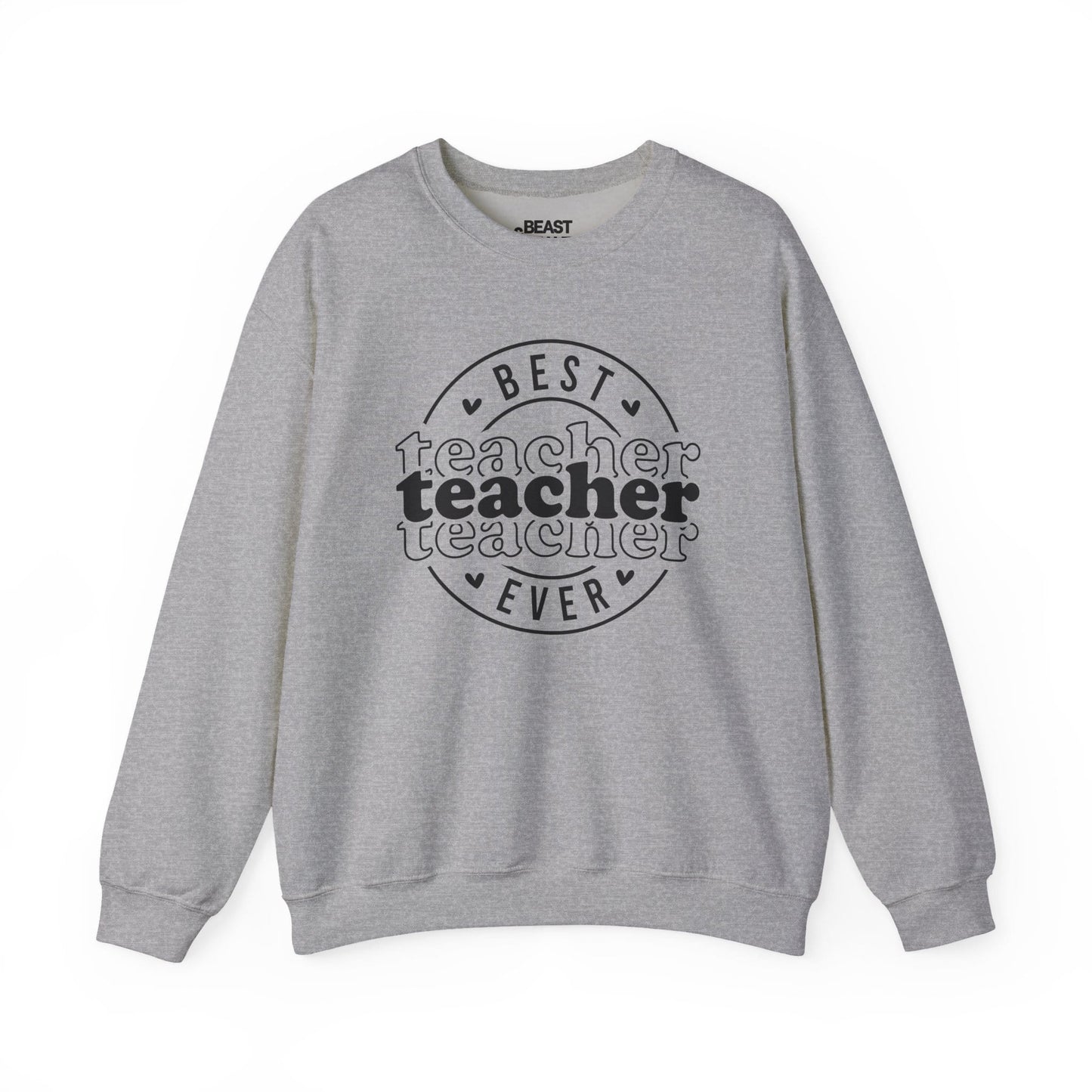 Best Teacher Ever Sweatshirt – Cute Pink Teacher Crewneck Sport Grey / S gift_idea unique_gift personalised_gift