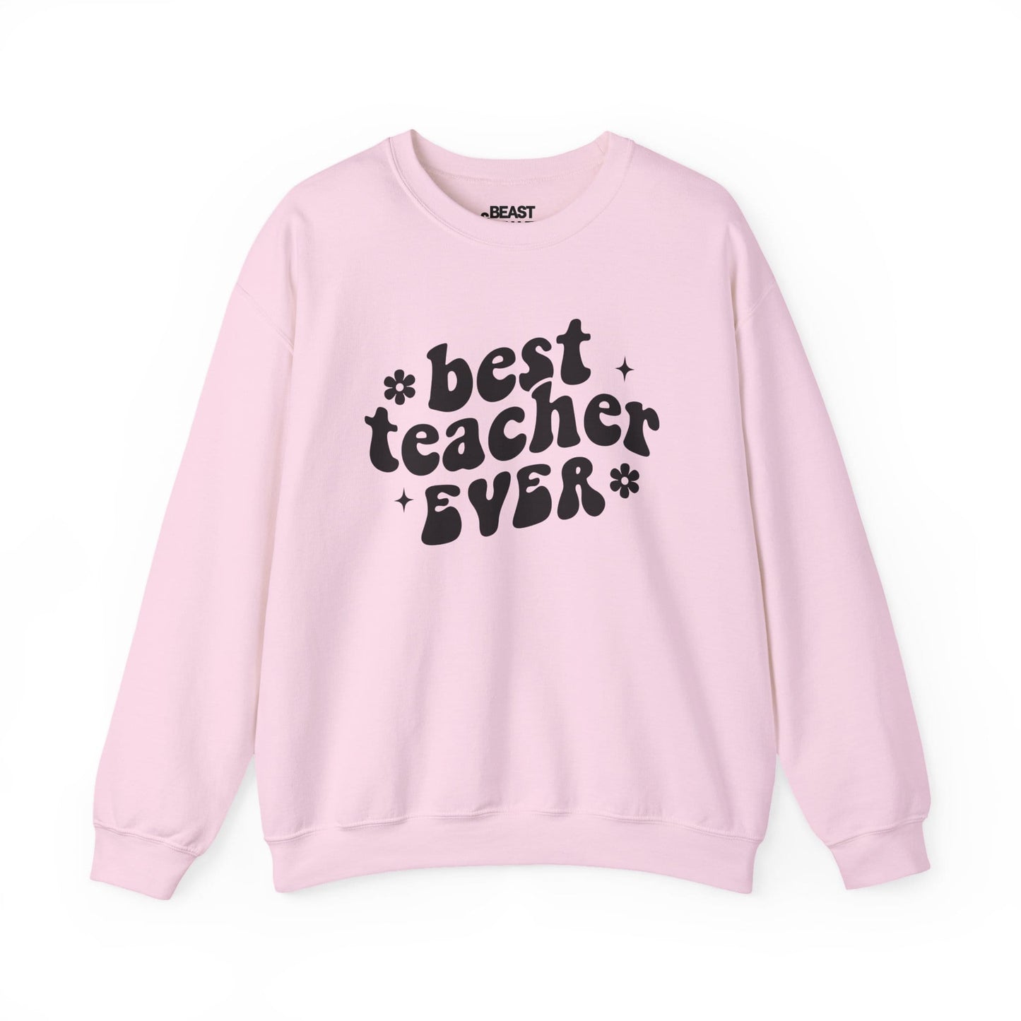 Best Teacher Ever Sweatshirt – Retro Teacher Crewneck Light Pink / S gift_idea unique_gift personalised_gift