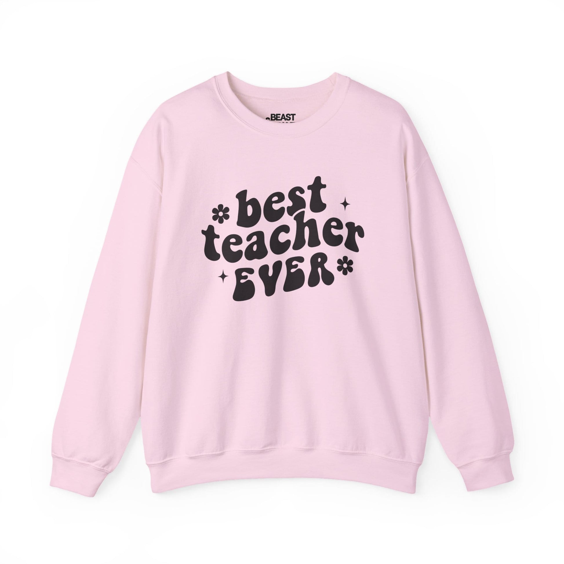 Best Teacher Ever Sweatshirt – Retro Teacher Crewneck Light Pink / S gift_idea unique_gift personalised_gift